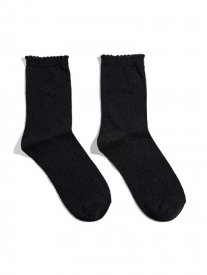 PCSEBBY GLITTER LONG 1 PACK SOCKS N OOS 179276 Black