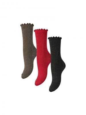 PCSEBBY FRILL SOCK 3 PACK BOX BC MX M 179276001 Black